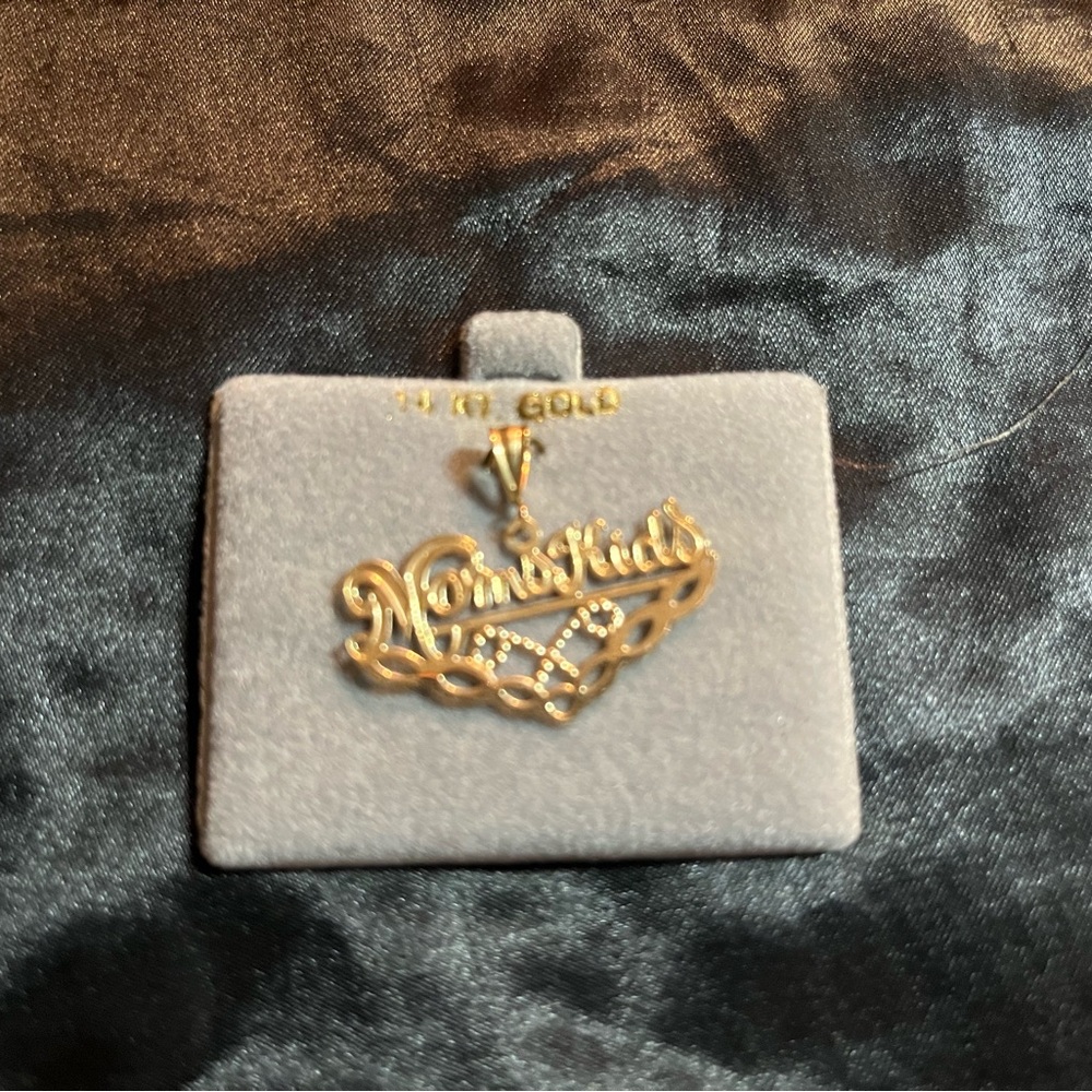 14K-Gold Mom's Kids Heart Brooch. Just add birthstones or figurines. REAL GOLD. - Picture 3 of 4